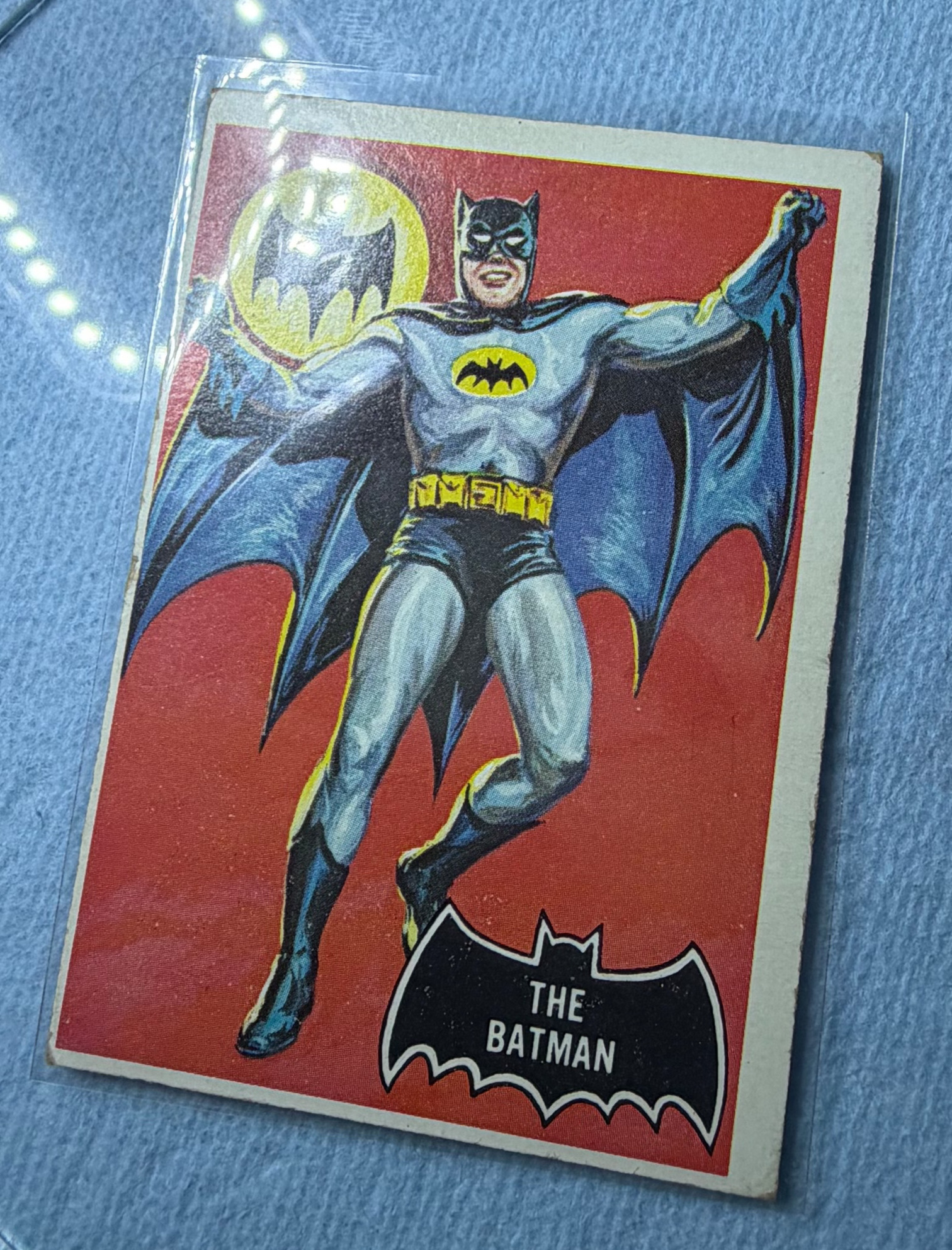 Batman vintage card before premium restoration